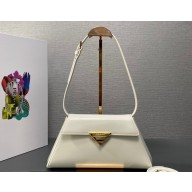 Prada Medium brushed leather handbag 1BD343 White 2023
