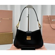 Miu Miu Leather Hobo bag 5BC151 Black 2023