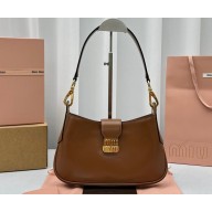 Miu Miu Leather Hobo bag 5BC151 Brown 2023
