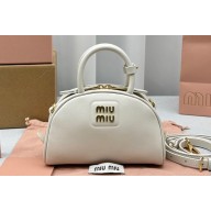 Miu Miu Leather top-handle bag 5BP085 White 2023