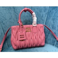 Miu Miu Matelassé nappa leather handbag 5BA259 Pink 2023