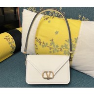 Valentino shoulder Letter Small Bag in smooth calfskin White 2023