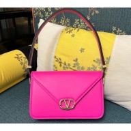 Valentino shoulder Letter Large Bag in smooth calfskin Fuchsia 2023