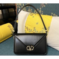Valentino shoulder Letter Large Bag in smooth calfskin Black 2023
