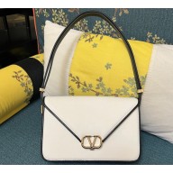 Valentino shoulder Letter Large Bag in smooth calfskin White/Black 2023