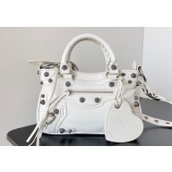Balenciaga Neo Cagole Small Tote Bag in Arena calfskin White 2023