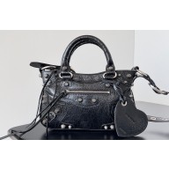 Balenciaga Neo Cagole Small Tote Bag in Arena calfskin Black 2023