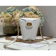 Dior 30 Montaigne Mini Bucket Bag In Calfskin White 2024