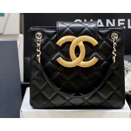 Chanel Lambskin & Gold-Tone Metal Shopping Bag AS4596 Black 2024 (ORIGINAL QUALITY)