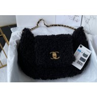 Chanel Shearling Flap Bag AS4468 Black 2024