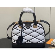 Louis Vuitton Lamb leather Alma BB Bag M23761 Black/White 2024