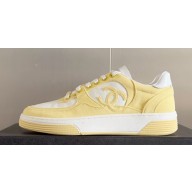 Chanel Cotton Sneakers G45352 White/Yellow 2024