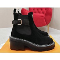 Louis Vuitton LV Beaubourg Ankle Boots Suede calf leather Black 1ACKCJ 2024