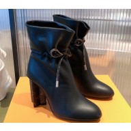 Louis Vuitton Heel 9cm Silhouette Drawstring Ankle Boots in calf leather Black 2024