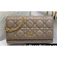 Dior Caro Pouch Bag in Nude Soft Cannage Calfskin 2024