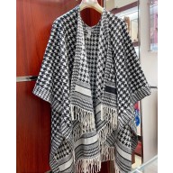 Dior Black and White Cashmere 30 Montaigne Poncho Top Quality