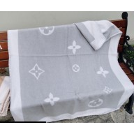 Louis Vuitton Plaid Monogram Flowers Blanket GI0704 Parma Violet