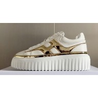 Hogan H-Stripes Women/Men Sneakers White/Gold 2024
