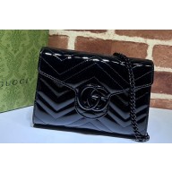 Gucci GG Marmont patent Mini Bag 474575 Black 2024