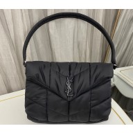 Saint Laurent puffer messenger bag in econyl® regenerated nylon 733630 Black