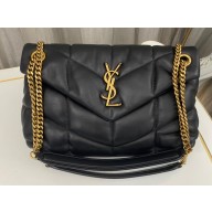Saint Laurent puffer small Bag in nappa leather 577476 Black/Gold