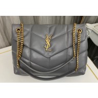 Saint Laurent puffer medium Bag in nappa leather 577475 Gray/Gold