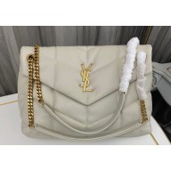 Saint Laurent puffer medium Bag in nappa leather 577475 Vintage White/Gold