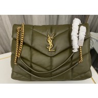 Saint Laurent puffer medium Bag in nappa leather 577475 Olive Green/Gold