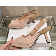 Dior Heel 8cm Sweet-D Slingback Pumps in Beige Cotten 2024