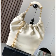 Loewe Small Squeeze bag in nappa lambskin White