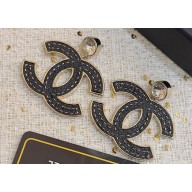 Chanel Black CC Earrings 2024