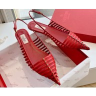 Valentino Rockstud leather slingback pumps Red Spring 2024