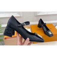 Louis Vuitton quilted Malletage pattern Heel 5.5cm Shake Mary Jane Pumps in Calfskin Black 2024