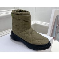 Dior Frost Ankle Boots in Khaki Green Cannage Nylon and Shearling 2024