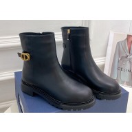 Dior 30 Montaigne Ankle Boot in Black Calfskin and Shearling 2024