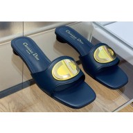 Dior Heel 1.5cm Forever Slides in Blue Calfskin 2024