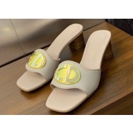 Dior Heel 4.5cm Forever Heeled Slides in Nude Calfskin 2024