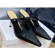 Dior Heel 7cm D-Fame Heeled Mules in Calfskin Black 2024