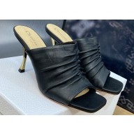 Dior Heel 7cm D-Fame Open-Toe Heeled Sandals in Calfskin Black 2024