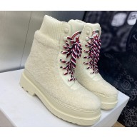 Dior D-Hike Ankle Boots in White Shearling and Calfskin 2024