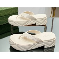 Gucci thong platform rubber sandals 746334 White 2024