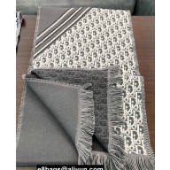 Dior Oblique Scarf in Gray Wool 33x200cm 2024