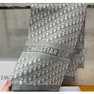 Dior Oblique Scarf in Gray Cashmere 35x200cm 2024