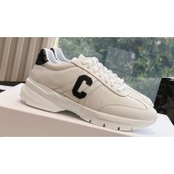 Celine Runner Cr-02 Low Lace-Up Sneaker In Calfskin White/Black 2024