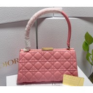 Dior Top Handle Bag in Pink Cannage Lambskin 2024