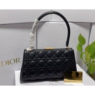 Dior Top Handle Bag in Black Cannage Lambskin 2024