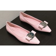 Ferragamo New Vara plate ballet flats in nappa Pink 2024
