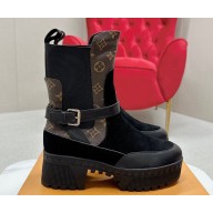 Louis Vuitton Laureate Platform Desert Boots Suede calf leather Black 2024