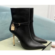 Tom Ford Heel 10.5cm Leather Padlock Ankle Boots Black 2024