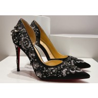 Christian Louboutin Heel 10cm Gem Artifice D'Orsay Pumps Black 2024